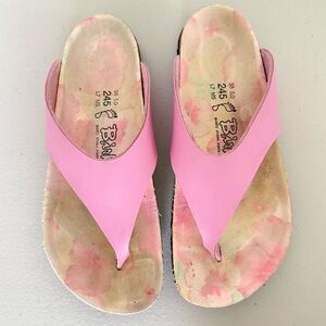 Birkenstock Birki’s Pink Birko-Flor Thong Sandals Normal/Wide Width EU 38 L 7